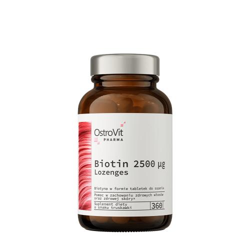 OstroVit Pharma Biotin 2500 mcg lozenges (360 Lozenges, Strawberry)