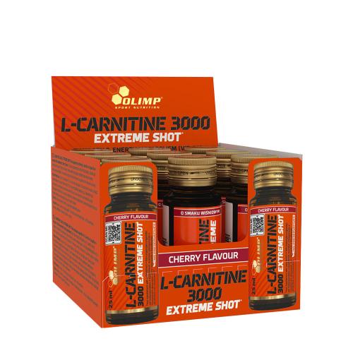 Olimp Sport L-Carnitine 3000 Extreme Shot Glass (9 x 25 ml, Cherry)