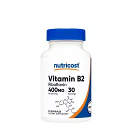 Nutricost Vitamin B2 Riboflavin 400 mg (30 Capsules)