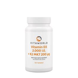 Vitaworld Vitamin D3 2000 IU + K2 MK7 200 mcg (120 Tablets)