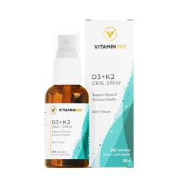 Vitamin360 D3 + K2 Oral Spray (30 ml, Mint Flavor)